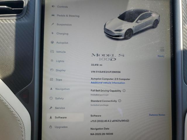 Photo 9 from auction – 2018 TESLA MODEL S with VIN 5YJSA1E2XJF296556