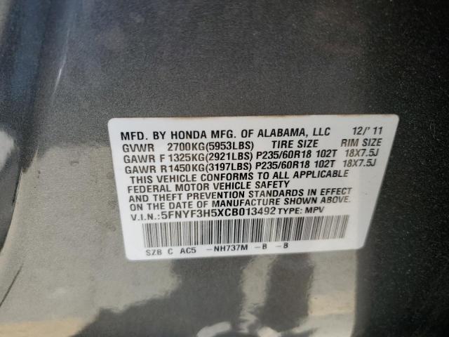 Photo 14 from auction – 2012 HONDA PILOT EXL with VIN 5FNYF3H5XCB013492