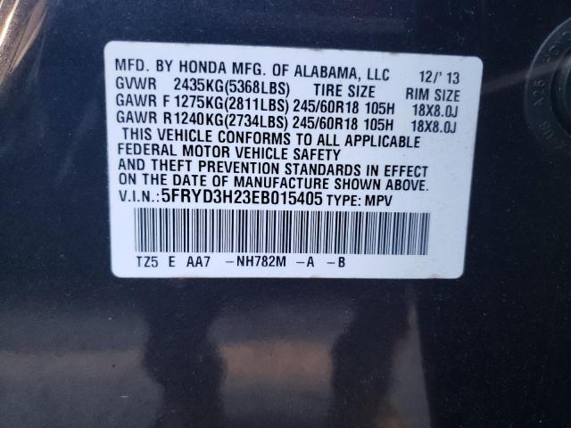 Photo 14 from auction – 2014 ACURA MDX with VIN 5FRYD3H23EB015405