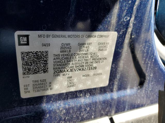 Photo 14 from auction – 2019 CHEVROLET EQUINOX LT with VIN 2GNAXJEV2K6271539