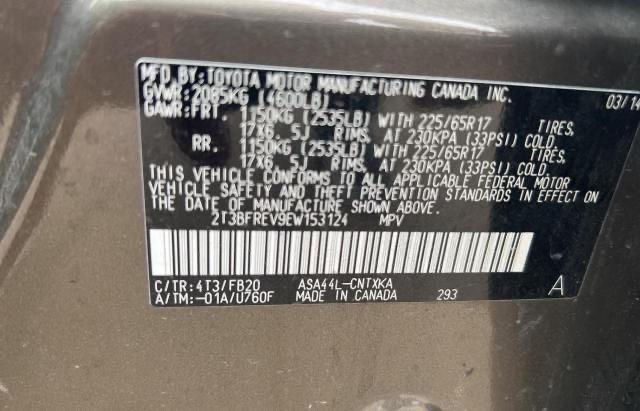 Photo 10 from auction – 2014 TOYOTA RAV4 LE with VIN 2T3BFREV9EW153124