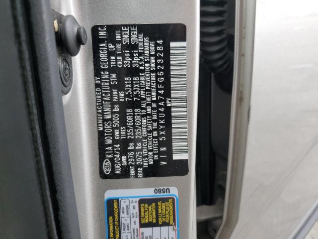 Photo 14 from auction – 2015 KIA SORENTO EX with VIN 5XYKU4A74FG623284