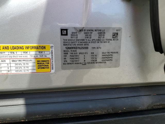 Photo 14 from auction – 2017 CHEVROLET TRAVERSE L with VIN 1GNKRFKD7HJ292888