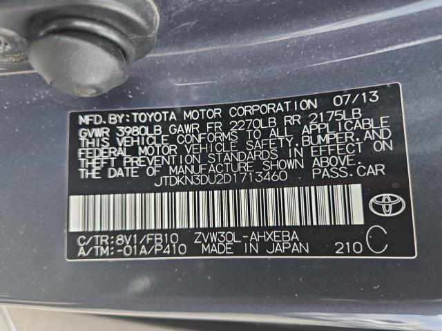 Photo 10 from auction – 2013 TOYOTA PRIUS with VIN JTDKN3DU2D1713460