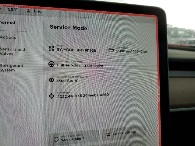 Foto 9 de la subasta – 2021 TESLA MODEL Y con VIN 5YJYGDEE4MF181928