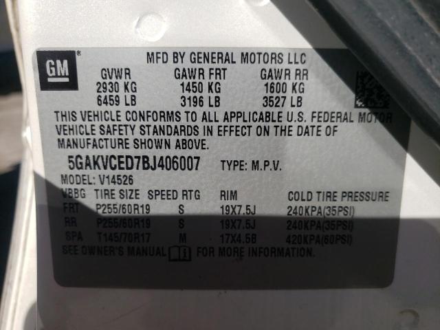 Photo 14 from auction – 2011 BUICK ENCLAVE CX with VIN 5GAKVCED7BJ406007