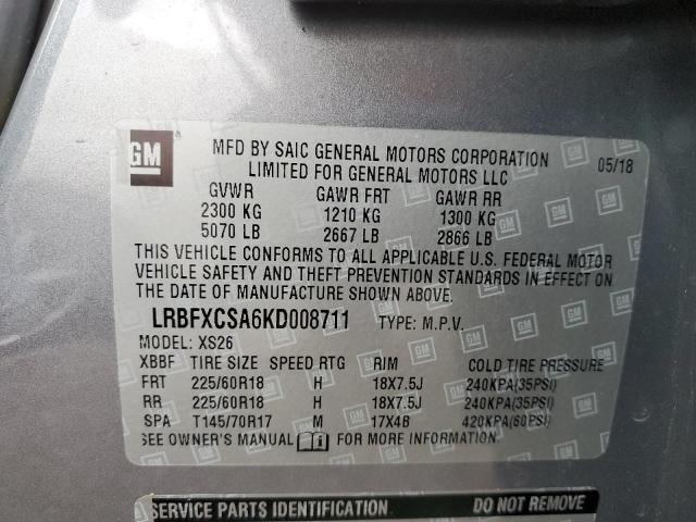 Photo 14 from auction – 2019 BUICK ENVISION E with VIN LRBFXCSA6KD008711