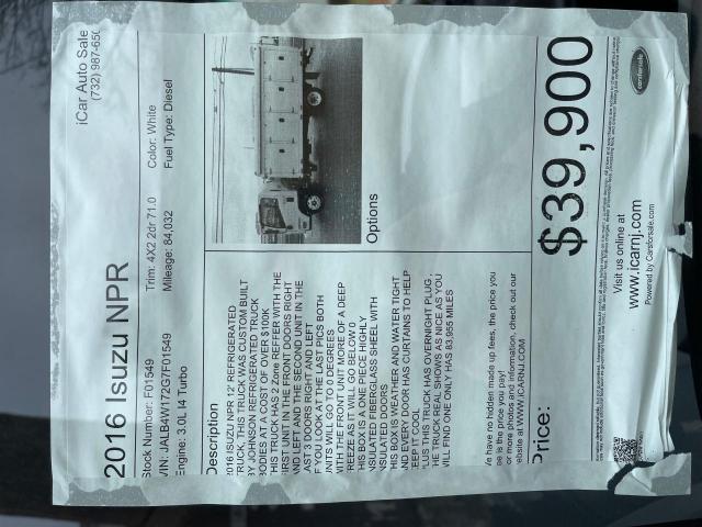 Photo 6 from auction – 2016 ISUZU NPR with VIN JALB4W172G7F01549