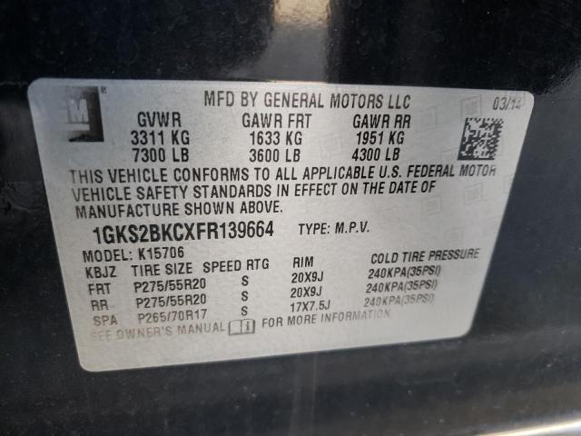 Photo 14 from auction – 2015 GMC YUKON SLT with VIN 1GKS2BKCXFR139664