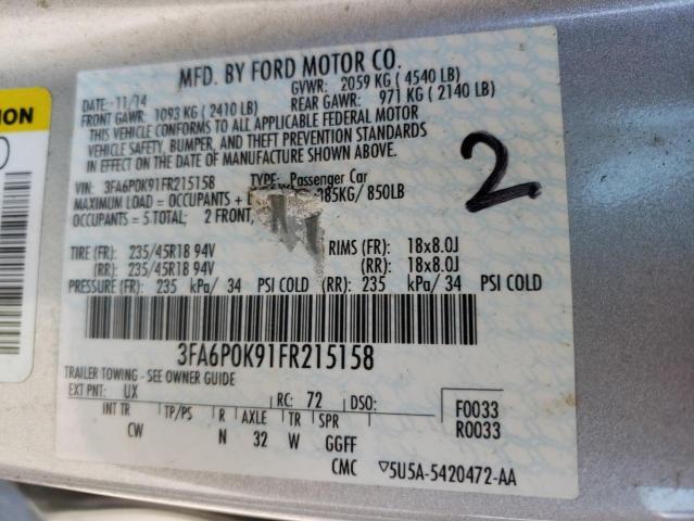 Photo 10 from auction – 2015 FORD FUSION TIT with VIN 3FA6P0K91FR215158