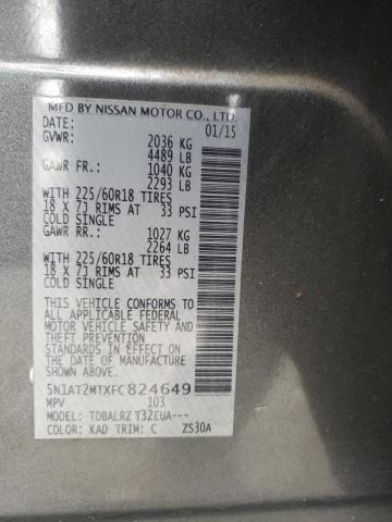 Photo 14 from auction – 2015 NISSAN ROGUE S/SL with VIN 5N1AT2MTXFC824649