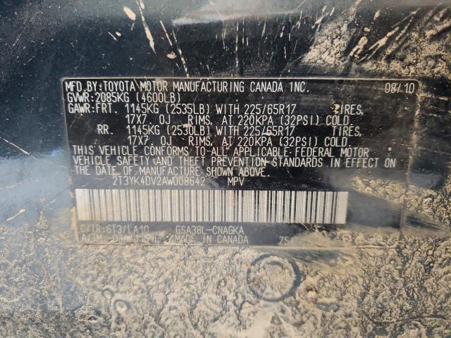 Photo 14 from auction – 2010 TOYOTA RAV4 LIMIT with VIN 2T3YK4DV2AW008642
