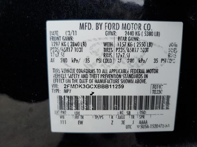 Photo 14 from auction – 2011 FORD EDGE SE with VIN 2FMDK3GCXBBB11259