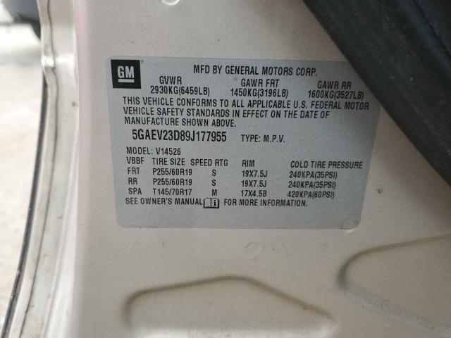 Photo 14 from auction – 2009 BUICK ENCLAVE CX with VIN 5GAEV23D89J177955