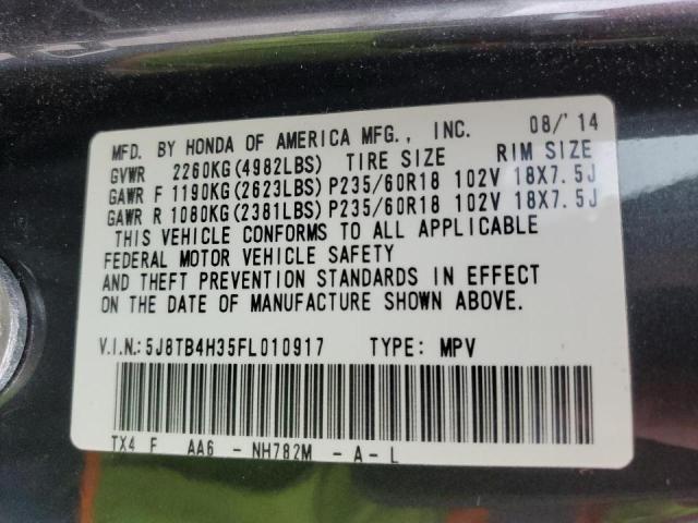 Photo 14 from auction – 2015 ACURA RDX with VIN 5J8TB4H35FL010917