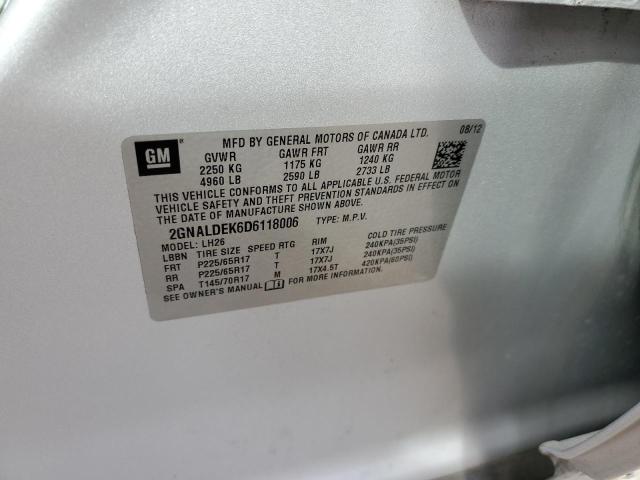 Photo 14 from auction – 2013 CHEVROLET EQUINOX LT with VIN 2GNALDEK6D6118006