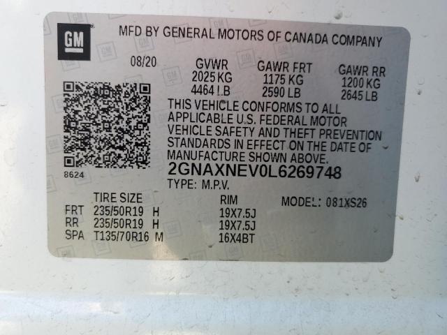 Photo 14 from auction – 2020 CHEVROLET EQUINOX PR with VIN 2GNAXNEV0L6269748