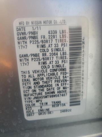 Photo 14 from auction – 2011 NISSAN ROGUE S with VIN JN8AS5MT9BW567487