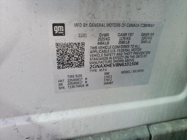 Photo 14 from auction – 2022 CHEVROLET EQUINOX LS with VIN 2GNAXHEV8N6101506