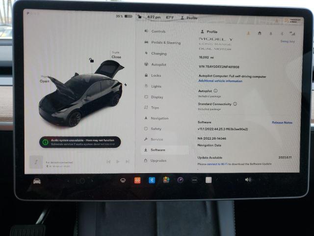 Photo 9 from auction – 2022 TESLA MODEL Y with VIN 7SAYGDEE2NF481908