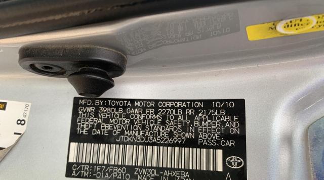 Photo 10 from auction – 2010 TOYOTA PRIUS with VIN JTDKN3DU3A5226997