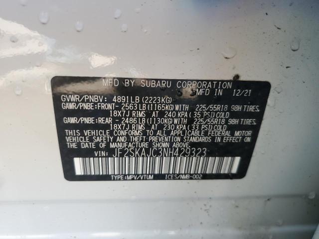 Photo 14 from auction – 2022 SUBARU FORESTER S with VIN JF2SKAJC3NH429323