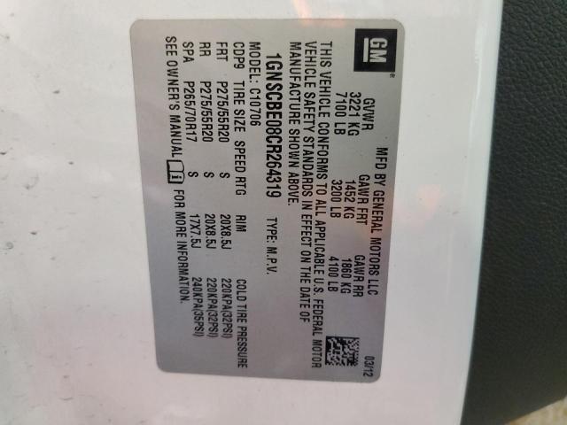 Photo 14 from auction – 2012 CHEVROLET TAHOE C150 with VIN 1GNSCBE08CR264319