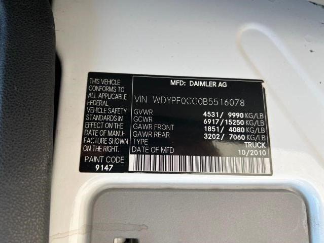 Photo 10 from auction – 2011 FREIGHTLINER SPRINTER 3 with VIN WDYPF0CC0B5516078