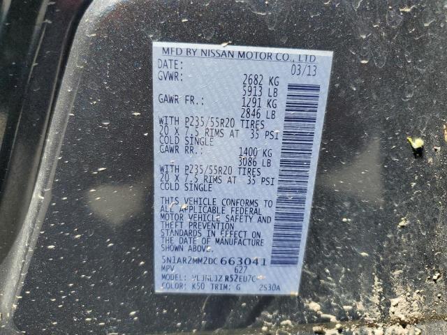 Photo 14 from auction – 2013 NISSAN PATHFINDER with VIN 5N1AR2MM2DC663041