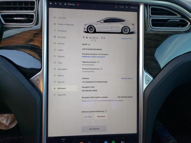 Photo 9 from auction – 2016 TESLA MODEL S with VIN 5YJSA1E11GF159523