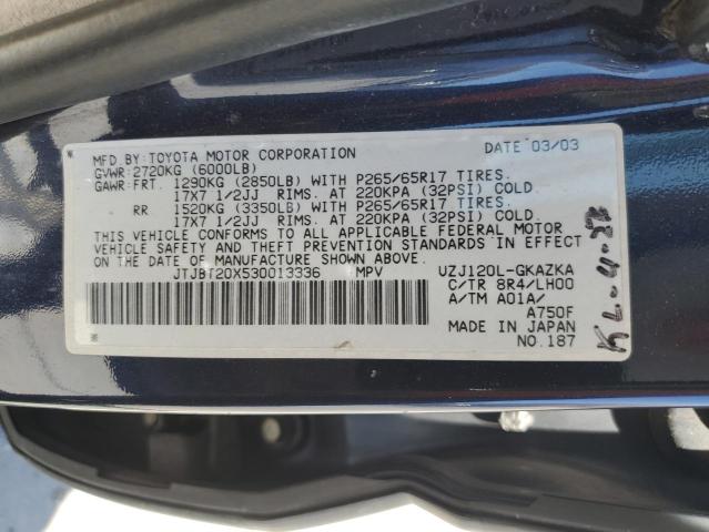 Photo 14 from auction – 2003 LEXUS GX 470 with VIN JTJBT20X530013336