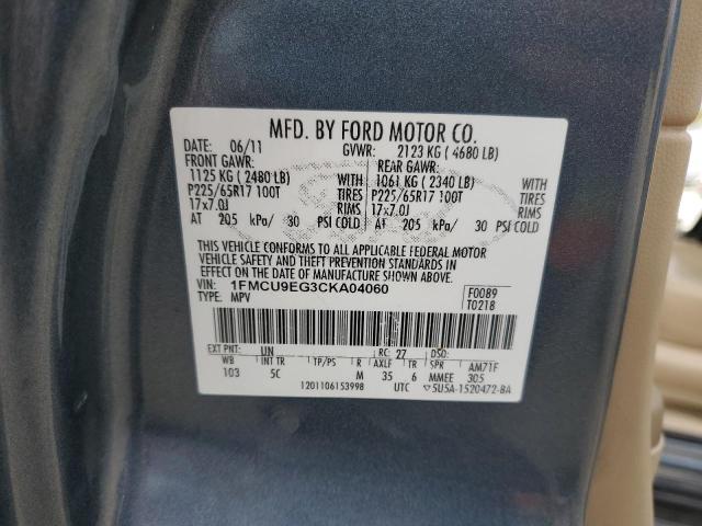Photo 14 from auction – 2012 FORD ESCAPE LIM with VIN 1FMCU9EG3CKA04060