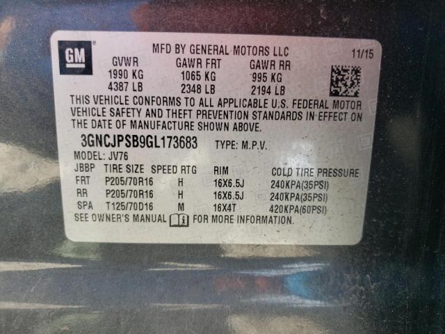 Photo 14 from auction – 2016 CHEVROLET TRAX 1LT with VIN 3GNCJPSB9GL173683