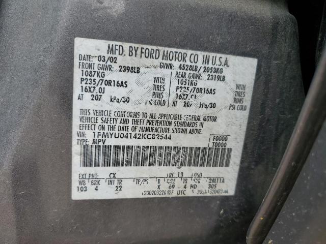 Photo 14 from auction – 2002 FORD ESCAPE XLT with VIN 1FMYU04142KC82544
