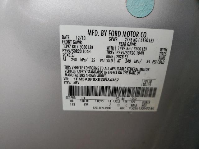 Zdjęcie 14 z aukcji – 2014 FORD EXPLORER L z VIN 1FM5K8F8XEGB34357