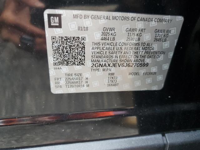 Photo 14 from auction – 2018 CHEVROLET EQUINOX LT with VIN 2GNAXJEV6J6270599