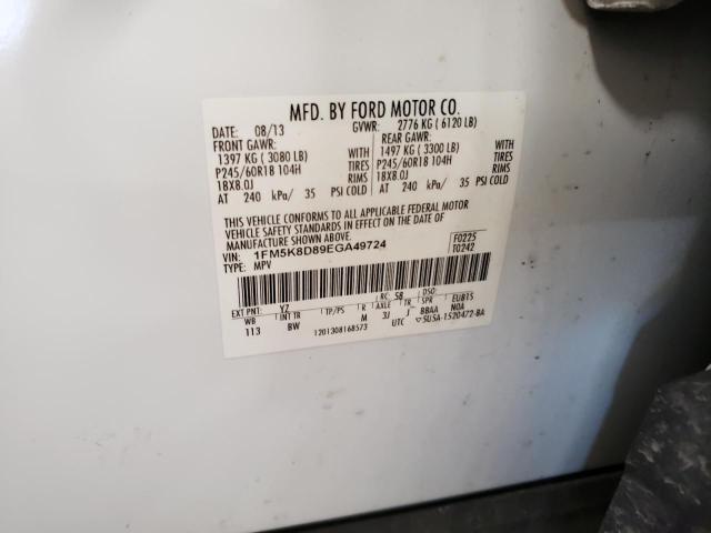 Photo 14 from auction – 2014 FORD EXPLORER X with VIN 1FM5K8D89EGA49724