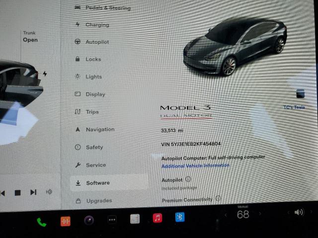 Photo 9 from auction – 2019 TESLA MODEL 3 with VIN 5YJ3E1EB2KF454804