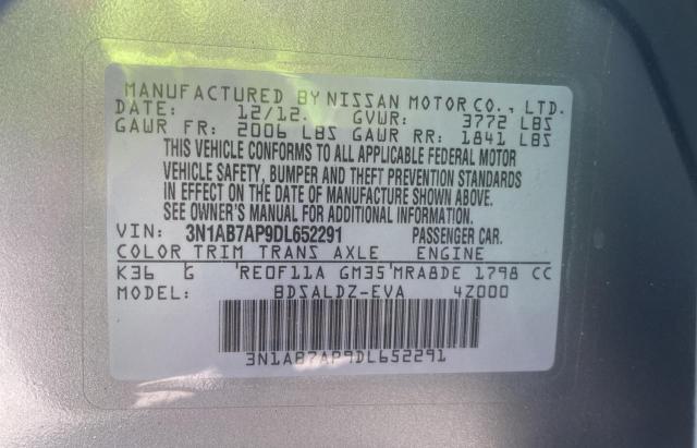 Photo 10 from auction – 2013 NISSAN SENTRA S with VIN 3N1AB7AP9DL652291
