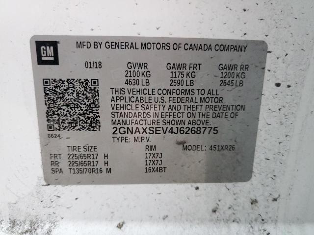 Photo 14 from auction – 2018 CHEVROLET EQUINOX LT with VIN 2GNAXSEV4J6268775