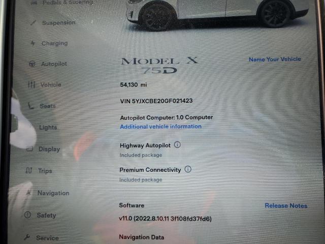 Photo 9 from auction – 2016 TESLA MODEL X with VIN 5YJXCBE20GF021423