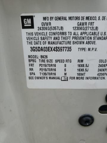 Photo 14 from auction – 2004 BUICK RENDEZVOUS with VIN 3G5DA03EX4S597735