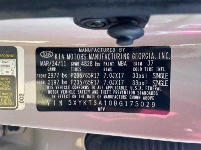 Photo 10 from auction – 2011 KIA SORENTO BA with VIN 5XYKT3A10BG175029