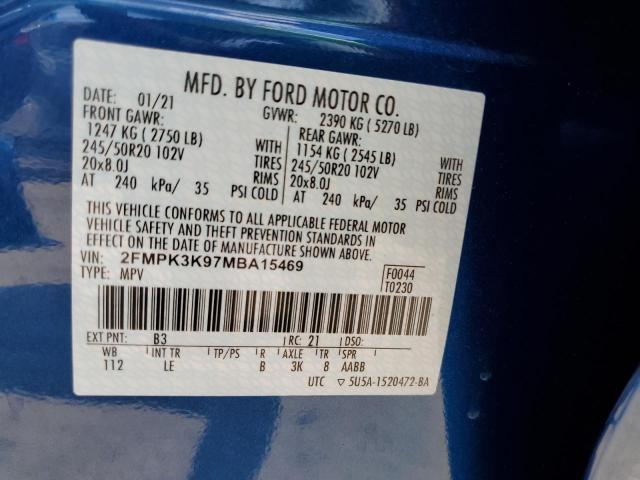 Photo 14 from auction – 2021 FORD EDGE TITAN with VIN 2FMPK3K97MBA15469