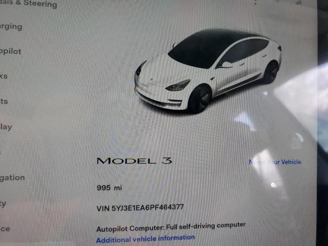 Photo 9 from auction – 2023 TESLA MODEL 3 with VIN 5YJ3E1EA6PF464377
