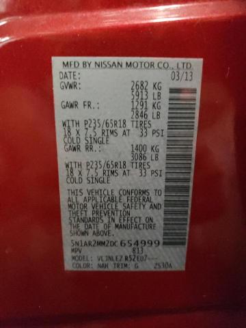 Photo 14 from auction – 2013 NISSAN PATHFINDER with VIN 5N1AR2MM2DC654999