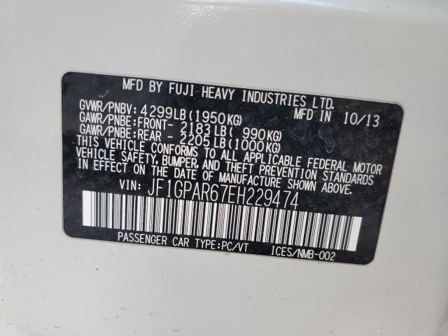 Photo 14 from auction – 2014 SUBARU IMPREZA SP with VIN JF1GPAR67EH229474