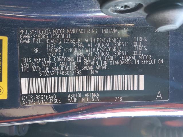 Photo 14 from auction – 2011 TOYOTA HIGHLANDER with VIN 5TDZA3EH4BS013192