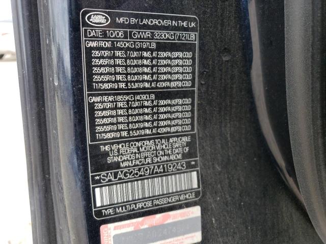 Photo 14 from auction – 2007 LAND ROVER LR3 HSE with VIN SALAG25497A419243