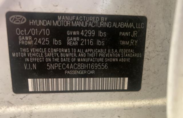 Photo 10 from auction – 2011 HYUNDAI SONATA SE with VIN 5NPEC4AC8BH169556